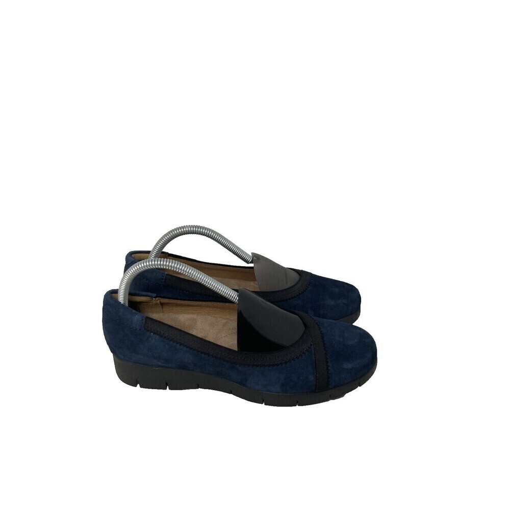 Clarks Shoes Women's Size 8.5 M Blue Velvet Slip On Wedge Heel Artisan